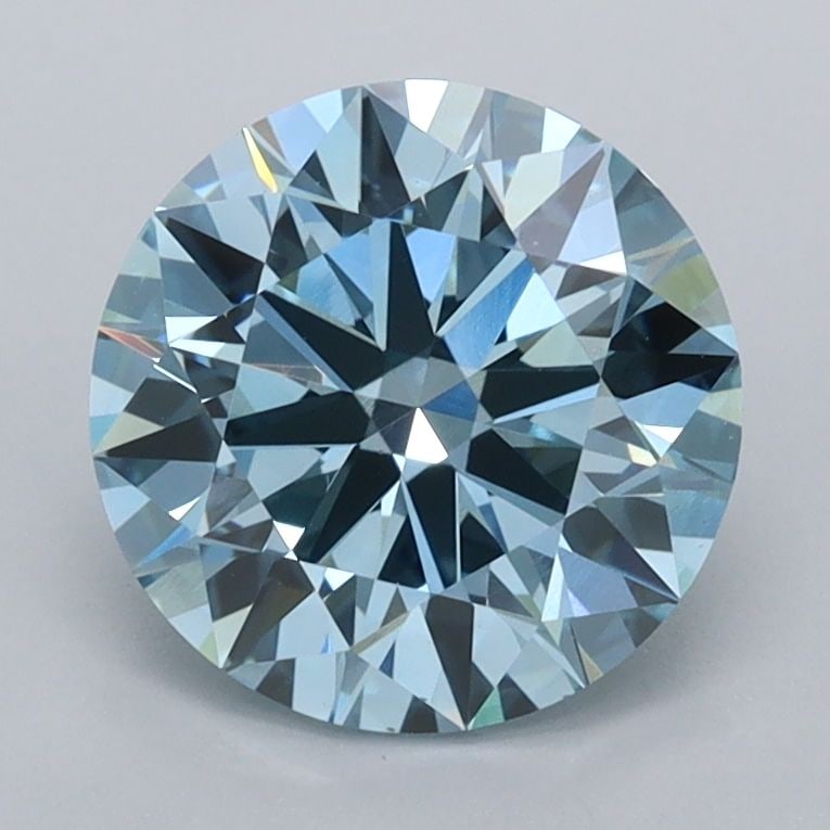 Ideal Loose Diamond - ROUND 2.01ct Fancy Vivid Blue VVS2: Ideal Loose Diamond - ROUND 2.01ct Fancy Vivid Blue VVS2 Source: This is a real non-mined Diamond that has been grown in a lab Shape: ROUND Carats: 2.01 Color: Fancy Vivid Blue Certification: IGI Vide