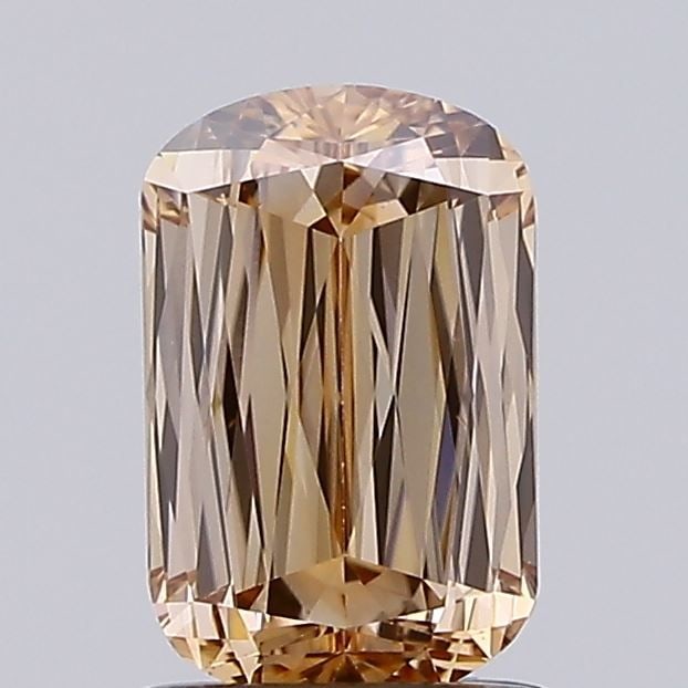 Loose Diamond - CUSHION MODIFIED 1.05ct Fancy Light Brown VS1: Loose Diamond - CUSHION MODIFIED 1.05ct Fancy Light Brown VS1 Source: This is a real non-mined Diamond that has been grown in a lab Shape: CUSHION MODIFIED Carats: 1.05 Color: Fancy Light Brown Certif