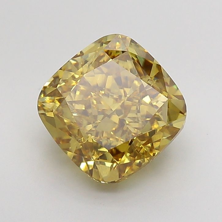 Loose Diamond - CUSHION MODIFIED 5.01ct Fancy Intense Gray Yellow VVS2: Loose Diamond - CUSHION MODIFIED 5.01ct Fancy Intense Gray Yellow VVS2 Source: This is a real non-mined Diamond that has been grown in a lab Shape: CUSHION MODIFIED Carats: 5.01 Color: Fancy Intense G