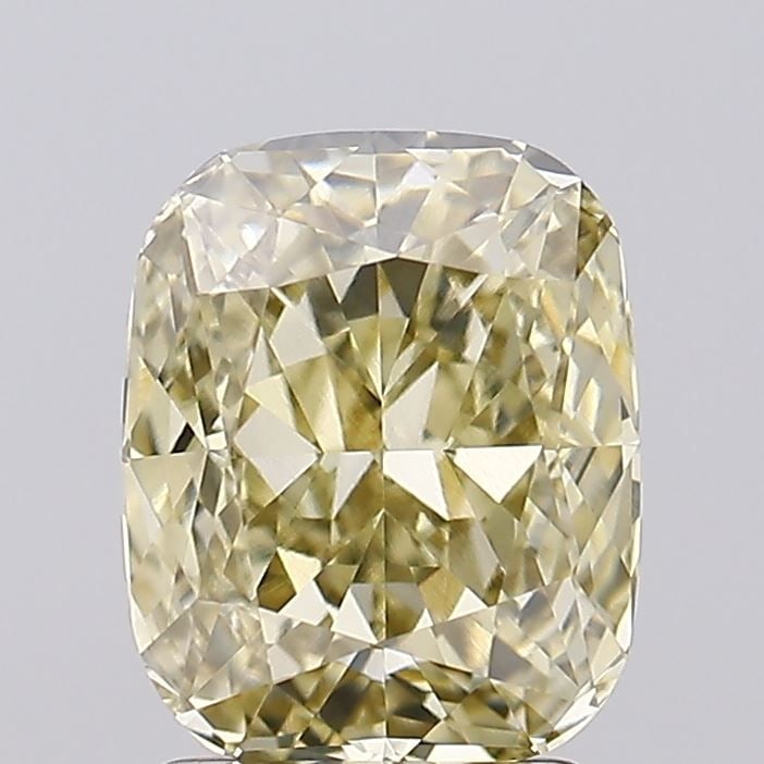 Loose Diamond - CUSHION MODIFIED 2.03ct Fancy Yellow VVS2: Loose Diamond - CUSHION MODIFIED 2.03ct Fancy Yellow VVS2 Source: This is a real non-mined Diamond that has been grown in a lab Shape: CUSHION MODIFIED Carats: 2.03 Color: Fancy Yellow Certification: 