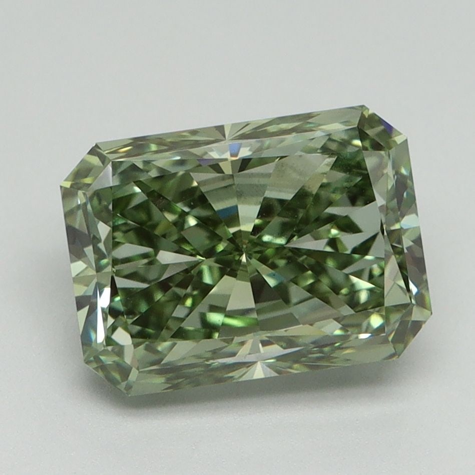 Loose Diamond - RADIANT 3.02ct Fancy Vivid Green VS1: Loose Diamond - RADIANT 3.02ct Fancy Vivid Green VS1 Source: This is a real non-mined Diamond that has been grown in a lab Shape: RADIANT Carats: 3.02 Color: Fancy Vivid Green Certification: IGI Video