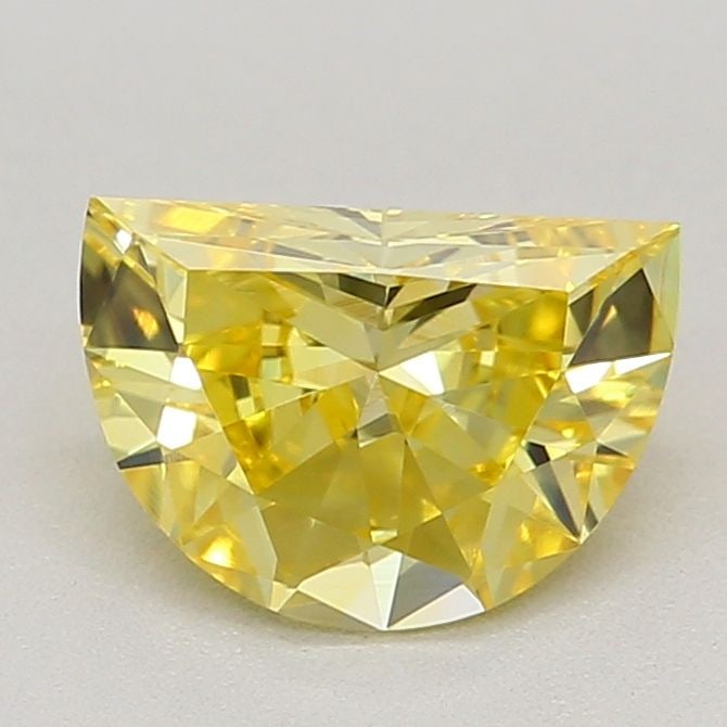 Loose Diamond - HALF MOON 0.71ct Fancy Vivid Yellow VVS1: Loose Diamond - HALF MOON 0.71ct Fancy Vivid Yellow VVS1 Source: This is a real non-mined Diamond that has been grown in a lab Shape: HALF MOON Carats: 0.71 Color: Fancy Vivid Yellow Certification: IG