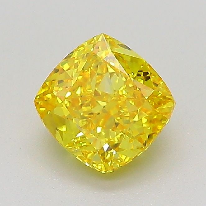 Loose Diamond - CUSHION MODIFIED 1.03ct Fancy Vivid Yellow VVS1: Loose Diamond - CUSHION MODIFIED 1.03ct Fancy Vivid Yellow VVS1 Source: This is a real non-mined Diamond that has been grown in a lab Shape: CUSHION MODIFIED Carats: 1.03 Color: Fancy Vivid Yellow Cer