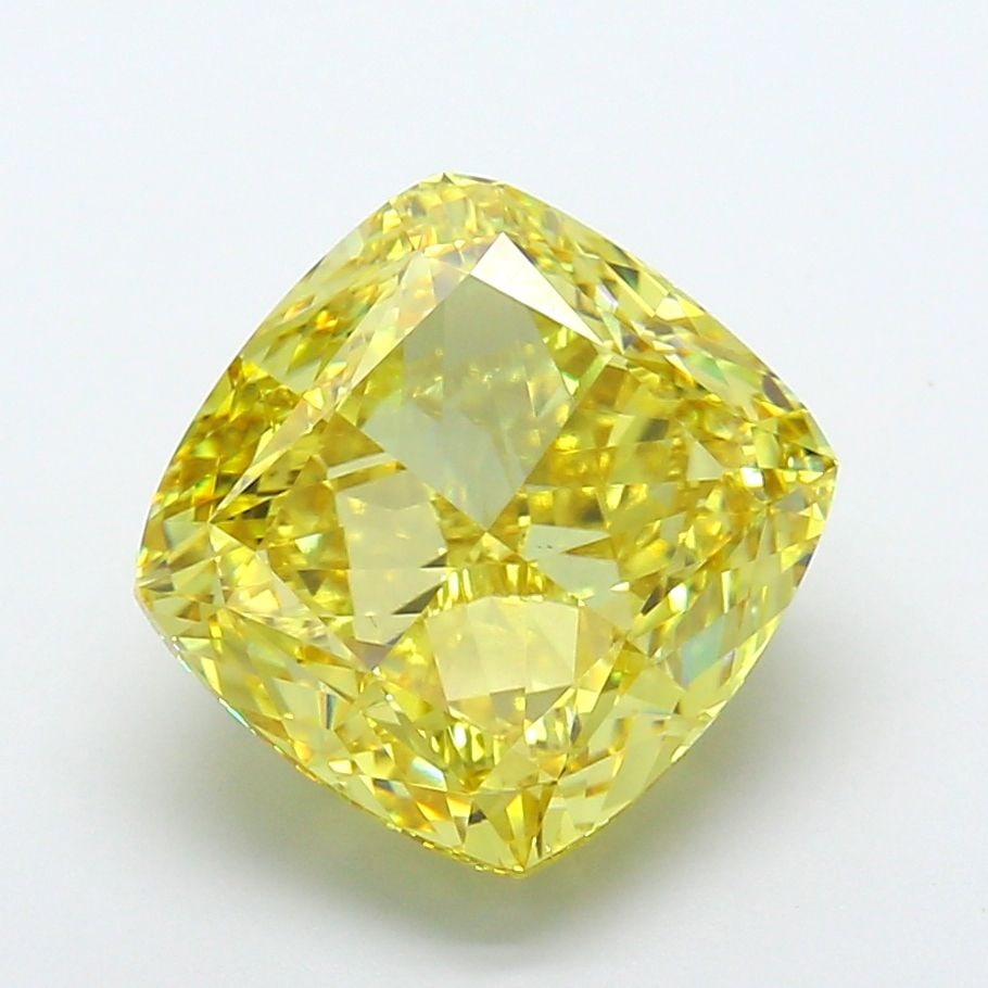 Loose Diamond - CUSHION MODIFIED 10.01ct Fancy Vivid Yellow VS1: Loose Diamond - CUSHION MODIFIED 10.01ct Fancy Vivid Yellow VS1 Source: This is a real non-mined Diamond that has been grown in a lab Shape: CUSHION MODIFIED Carats: 10.01 Color: Fancy Vivid Yellow Ce