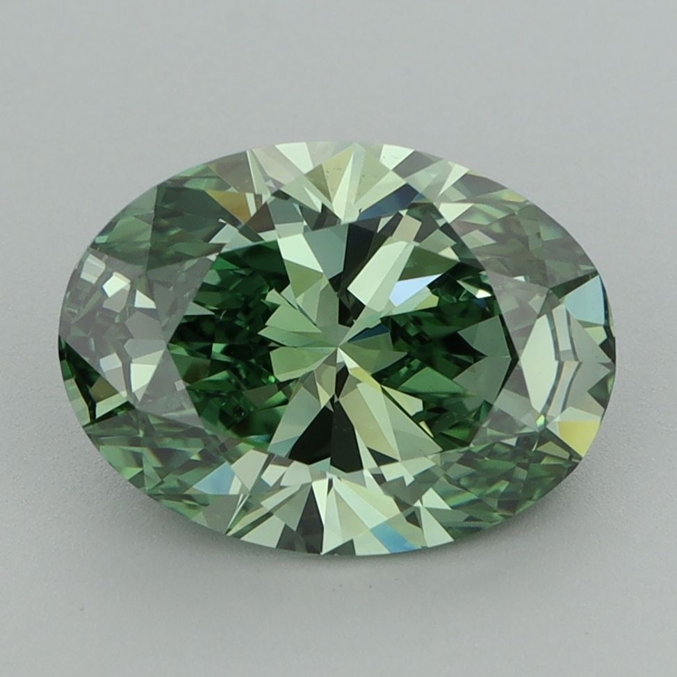 Loose Diamond - OVAL 3.02ct Fancy Vivid Green VVS2: Loose Diamond - OVAL 3.02ct Fancy Vivid Green VVS2 Source: This is a real non-mined Diamond that has been grown in a lab Shape: OVAL Carats: 3.02 Color: Fancy Vivid Green Certification: IGI Video: