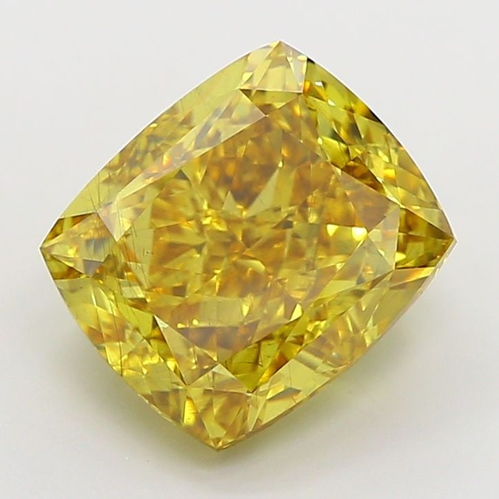 Loose Diamond - CUSHION MODIFIED 5.06ct Fancy Vivid Brownish Yellow SI1: Loose Diamond - CUSHION MODIFIED 5.06ct Fancy Vivid Brownish Yellow SI1 Source: This is a real non-mined Diamond that has been grown in a lab Shape: CUSHION MODIFIED Carats: 5.06 Color: Fancy Vivid Br
