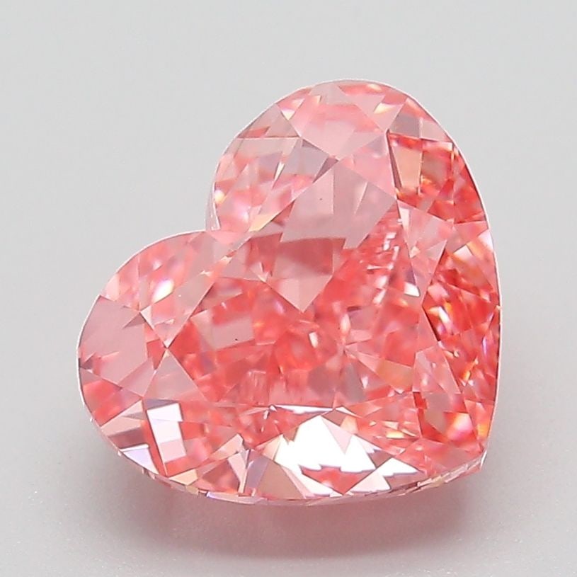 Loose Diamond - HEART 3.05ct Fancy Vivid Pink VS1: Loose Diamond - HEART 3.05ct Fancy Vivid Pink VS1 Source: This is a real non-mined Diamond that has been grown in a lab Shape: HEART Carats: 3.05 Color: Fancy Vivid Pink Certification: IGI The Diamond