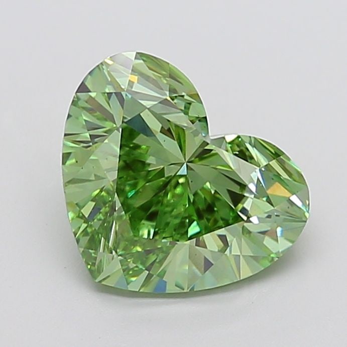 Loose Diamond - HEART 4.1ct Fancy Vivid Green VS2: Loose Diamond - HEART 4.1ct Fancy Vivid Green VS2 Source: This is a real non-mined Diamond that has been grown in a lab Shape: HEART Carats: 4.1 Color: Fancy Vivid Green Certification: IGI The Diamond