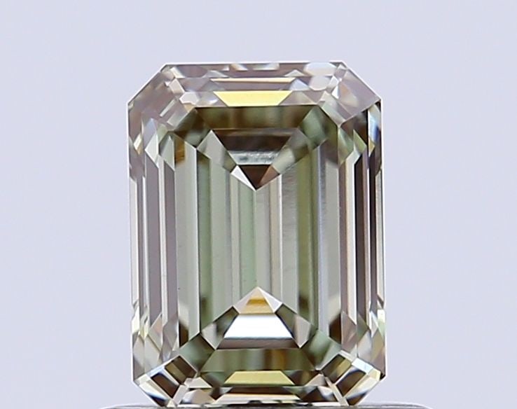 Loose Diamond - EMERALD 1.06ct Fancy Light Green VS1: Loose Diamond - EMERALD 1.06ct Fancy Light Green VS1 Source: This is a real non-mined Diamond that has been grown in a lab Shape: EMERALD Carats: 1.06 Color: Fancy Light Green Certification: IGI The D