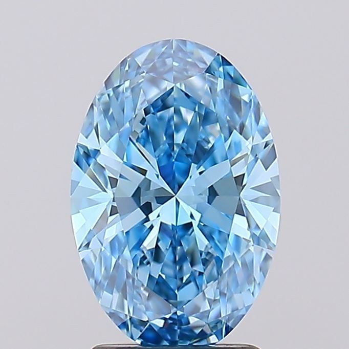 Loose Diamond - OVAL 2.03ct Fancy Vivid Blue VVS2: Loose Diamond - OVAL 2.03ct Fancy Vivid Blue VVS2 Source: This is a real non-mined Diamond that has been grown in a lab Shape: OVAL Carats: 2.03 Color: Fancy Vivid Blue Certification: IGI Video: