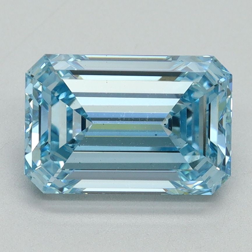 Loose Diamond - EMERALD 2.55ct Fancy Intense Blue VS2: Loose Diamond - EMERALD 2.55ct Fancy Intense Blue VS2 Source: This is a real non-mined Diamond that has been grown in a lab Shape: EMERALD Carats: 2.55 Color: Fancy Intense Blue Certification: IGI Vid