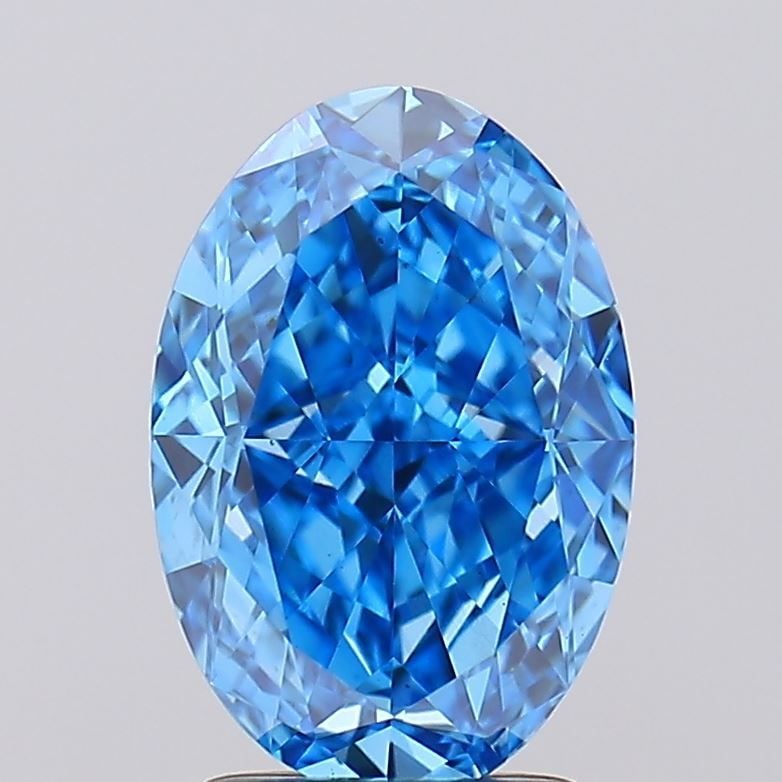 Loose Diamond - OVAL 2.52ct Fancy Vivid Blue VS1: Loose Diamond - OVAL 2.52ct Fancy Vivid Blue VS1 Source: This is a real non-mined Diamond that has been grown in a lab Shape: OVAL Carats: 2.52 Color: Fancy Vivid Blue Certification: IGI Video: