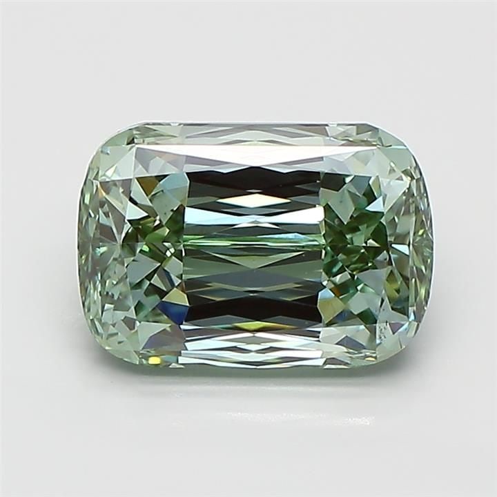 Loose Diamond - CUSHION MODIFIED 2.63ct Fancy Vivid Green VS2: Loose Diamond - CUSHION MODIFIED 2.63ct Fancy Vivid Green VS2 Source: This is a real non-mined Diamond that has been grown in a lab Shape: CUSHION MODIFIED Carats: 2.63 Color: Fancy Vivid Green Certif