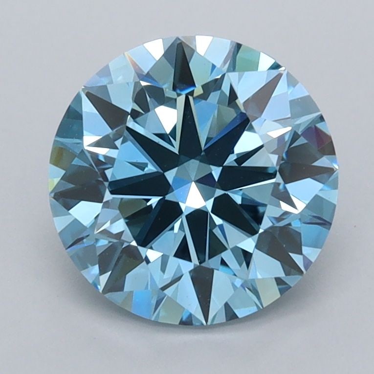 Ideal Loose Diamond - ROUND 1.9ct Fancy Vivid Blue VVS2: Ideal Loose Diamond - ROUND 1.9ct Fancy Vivid Blue VVS2 Source: This is a real non-mined Diamond that has been grown in a lab Shape: ROUND Carats: 1.9 Color: Fancy Vivid Blue Certification: IGI Video: