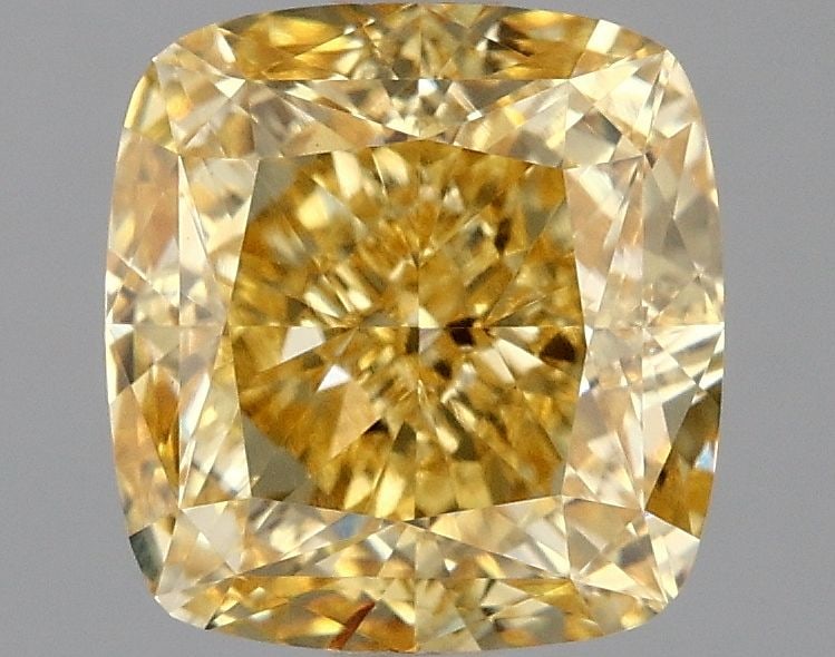 Loose Diamond - CUSHION MODIFIED 1.99ct Fancy Vivid Yellow VS1: Loose Diamond - CUSHION MODIFIED 1.99ct Fancy Vivid Yellow VS1 Source: This is a real non-mined Diamond that has been grown in a lab Shape: CUSHION MODIFIED Carats: 1.99 Color: Fancy Vivid Yellow Cert