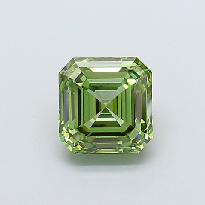 Loose Diamond - ASSCHER 2.01ct Fancy Vivid Green VS1: Loose Diamond - ASSCHER 2.01ct Fancy Vivid Green VS1 Source: This is a real non-mined Diamond that has been grown in a lab Shape: ASSCHER Carats: 2.01 Color: Fancy Vivid Green Certification: IGI Video