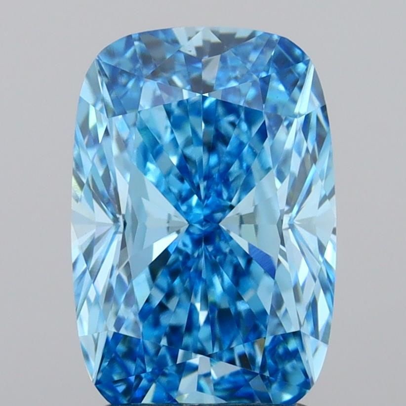 Loose Diamond - CUSHION MODIFIED 2.2ct Fancy Vivid Blue VVS2: Loose Diamond - CUSHION MODIFIED 2.2ct Fancy Vivid Blue VVS2 Source: This is a real non-mined Diamond that has been grown in a lab Shape: CUSHION MODIFIED Carats: 2.2 Color: Fancy Vivid Blue Certifica