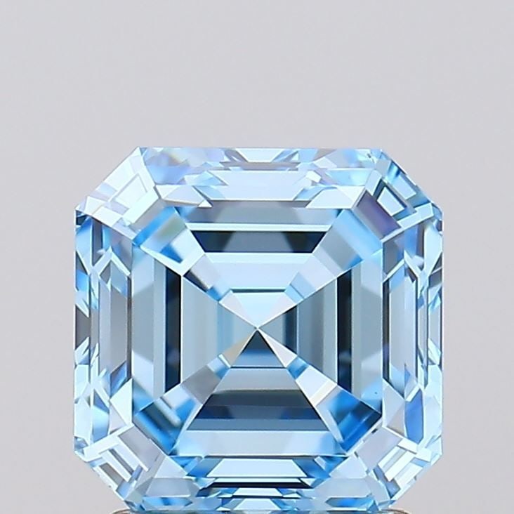 Loose Diamond - ASSCHER 2.0ct Fancy Vivid Blue VVS2: Loose Diamond - ASSCHER 2.0ct Fancy Vivid Blue VVS2 Source: This is a real non-mined Diamond that has been grown in a lab Shape: ASSCHER Carats: 2.0 Color: Fancy Vivid Blue Certification: IGI Video: