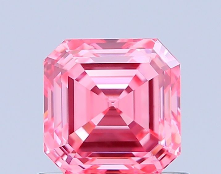 Loose Diamond - ASSCHER 0.98ct Fancy Vivid Pink VVS2: Loose Diamond - ASSCHER 0.98ct Fancy Vivid Pink VVS2 Source: This is a real non-mined Diamond that has been grown in a lab Shape: ASSCHER Carats: 0.98 Color: Fancy Vivid Pink Certification: IGI Video: