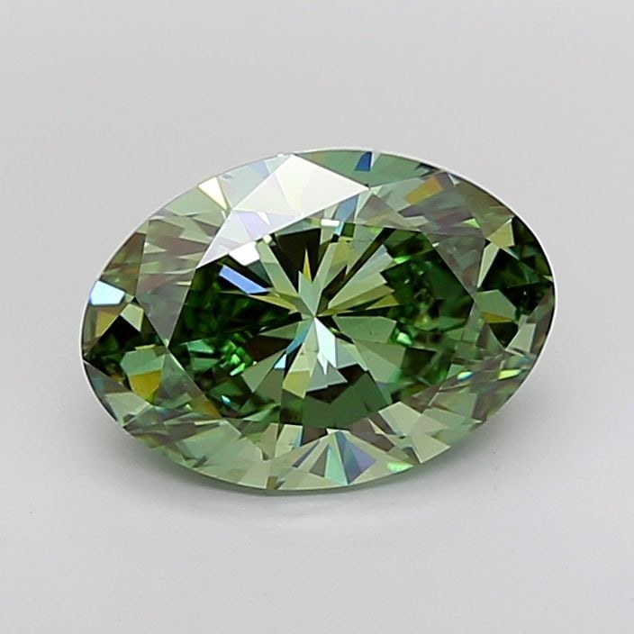 Loose Diamond - OVAL 5.55ct Fancy Vivid Green VS1: Loose Diamond - OVAL 5.55ct Fancy Vivid Green VS1 Source: This is a real non-mined Diamond that has been grown in a lab Shape: OVAL Carats: 5.55 Color: Fancy Vivid Green Certification: IGI Video: