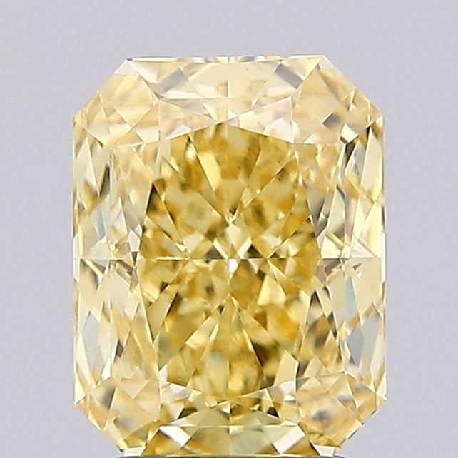 Loose Diamond - RADIANT 2.5ct Fancy Intense Yellow VVS2: Loose Diamond - RADIANT 2.5ct Fancy Intense Yellow VVS2 Source: This is a real non-mined Diamond that has been grown in a lab Shape: RADIANT Carats: 2.5 Color: Fancy Intense Yellow Certification: IGI 
