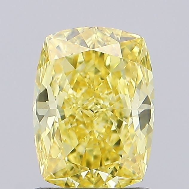 Loose Diamond - CUSHION MODIFIED 1.52ct Fancy Vivid Yellow VS1: Loose Diamond - CUSHION MODIFIED 1.52ct Fancy Vivid Yellow VS1 Source: This is a real non-mined Diamond that has been grown in a lab Shape: CUSHION MODIFIED Carats: 1.52 Color: Fancy Vivid Yellow Cert