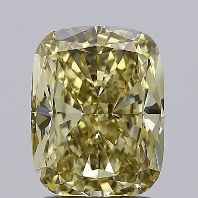Loose Diamond - CUSHION MODIFIED 2.51ct Fancy Intense Yellow VS1: Loose Diamond - CUSHION MODIFIED 2.51ct Fancy Intense Yellow VS1 Source: This is a real non-mined Diamond that has been grown in a lab Shape: CUSHION MODIFIED Carats: 2.51 Color: Fancy Intense Yellow 