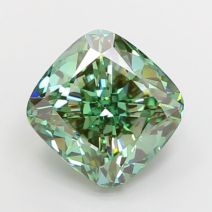 Loose Diamond - CUSHION MODIFIED 5.03ct Fancy Vivid Green VS1: Loose Diamond - CUSHION MODIFIED 5.03ct Fancy Vivid Green VS1 Source: This is a real non-mined Diamond that has been grown in a lab Shape: CUSHION MODIFIED Carats: 5.03 Color: Fancy Vivid Green Certif