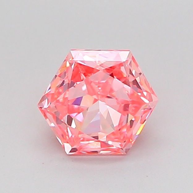 Loose Diamond - HEXAGONAL 0.87ct Fancy Vivid Pink VVS2: Loose Diamond - HEXAGONAL 0.87ct Fancy Vivid Pink VVS2 Source: This is a real non-mined Diamond that has been grown in a lab Shape: HEXAGONAL Carats: 0.87 Color: Fancy Vivid Pink Certification: IGI Vi