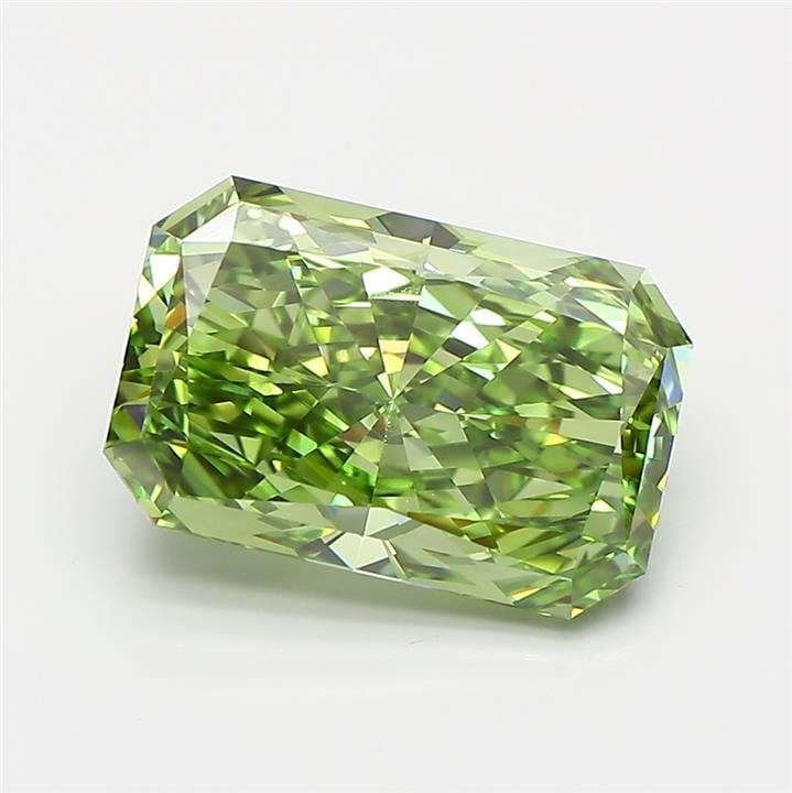 Loose Diamond - RADIANT 3.37ct Fancy Vivid Green VS1: Loose Diamond - RADIANT 3.37ct Fancy Vivid Green VS1 Source: This is a real non-mined Diamond that has been grown in a lab Shape: RADIANT Carats: 3.37 Color: Fancy Vivid Green Certification: IGI Video