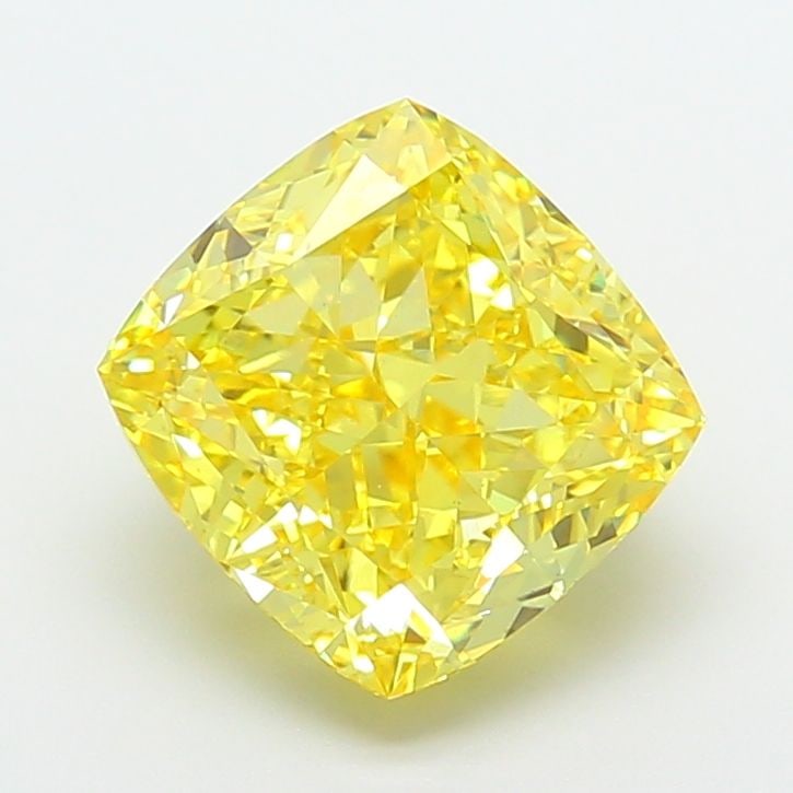 Loose Diamond - CUSHION MODIFIED 5.09ct Fancy Vivid Yellow VS1: Loose Diamond - CUSHION MODIFIED 5.09ct Fancy Vivid Yellow VS1 Source: This is a real non-mined Diamond that has been grown in a lab Shape: CUSHION MODIFIED Carats: 5.09 Color: Fancy Vivid Yellow Cert