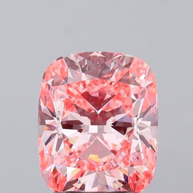 Loose Diamond - CUSHION MODIFIED 2.01ct Fancy Vivid Pink VVS2: Loose Diamond - CUSHION MODIFIED 2.01ct Fancy Vivid Pink VVS2 Source: This is a real non-mined Diamond that has been grown in a lab Shape: CUSHION MODIFIED Carats: 2.01 Color: Fancy Vivid Pink Certifi