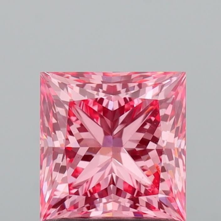 Loose Diamond - PRINCESS 1.04ct Fancy Vivid Pink VS1: Loose Diamond - PRINCESS 1.04ct Fancy Vivid Pink VS1 Source: This is a real non-mined Diamond that has been grown in a lab Shape: PRINCESS Carats: 1.04 Color: Fancy Vivid Pink Certification: IGI Video