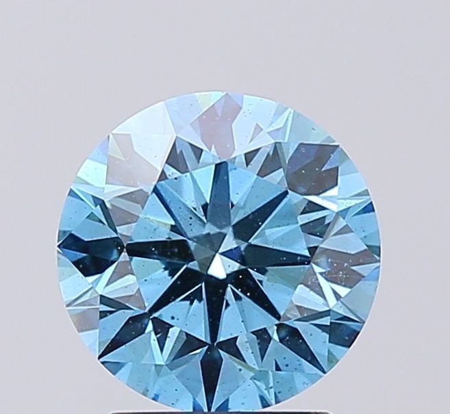 Loose Diamond - ROUND 2.02ct Fancy Vivid Blue SI1: Loose Diamond - ROUND 2.02ct Fancy Vivid Blue SI1 Source: This is a real non-mined Diamond that has been grown in a lab Shape: ROUND Carats: 2.02 Color: Fancy Vivid Blue Certification: IGI Video: