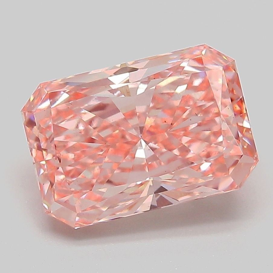 Loose Diamond - RADIANT 3.21ct Fancy Vivid Pink VS1: Loose Diamond - RADIANT 3.21ct Fancy Vivid Pink VS1 Source: This is a real non-mined Diamond that has been grown in a lab Shape: RADIANT Carats: 3.21 Color: Fancy Vivid Pink Certification: IGI The Dia