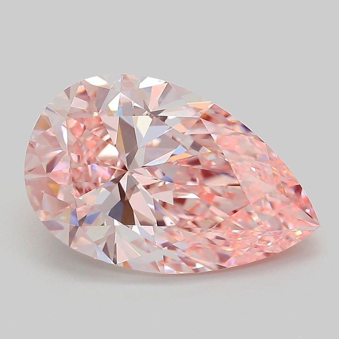 Loose Diamond - PEAR 4.9ct Fancy Vivid Pink VVS2: Loose Diamond - PEAR 4.9ct Fancy Vivid Pink VVS2 Source: This is a real non-mined Diamond that has been grown in a lab Shape: PEAR Carats: 4.9 Color: Fancy Vivid Pink Certification: IGI Video: