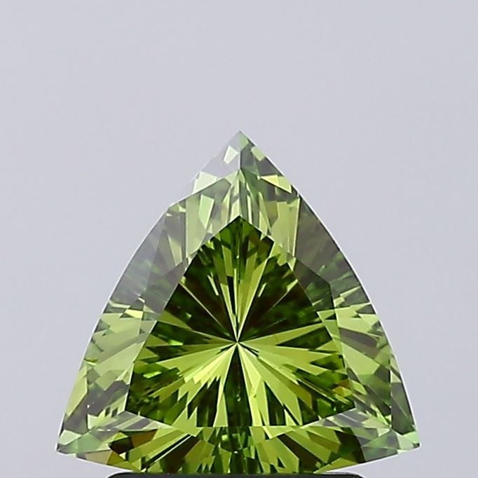 Loose Diamond - TRIANGULAR 1.2ct Fancy Vivid Green VS2: Loose Diamond - TRIANGULAR 1.2ct Fancy Vivid Green VS2 Source: This is a real non-mined Diamond that has been grown in a lab Shape: TRIANGULAR Carats: 1.2 Color: Fancy Vivid Green Certification: IGI V
