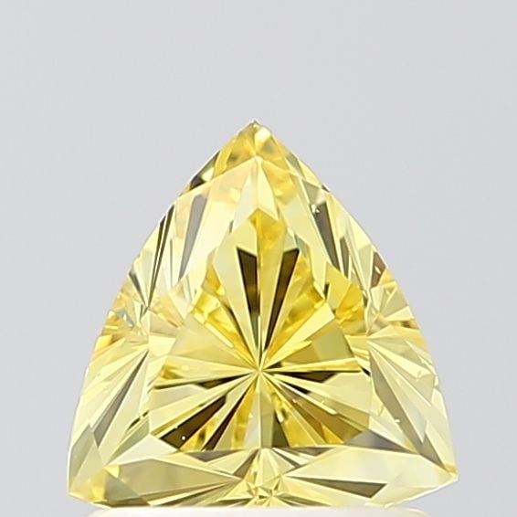 Loose Diamond - TRIANGULAR 1.03ct Fancy Vivid Yellow VS2: Loose Diamond - TRIANGULAR 1.03ct Fancy Vivid Yellow VS2 Source: This is a real non-mined Diamond that has been grown in a lab Shape: TRIANGULAR Carats: 1.03 Color: Fancy Vivid Yellow Certification: I