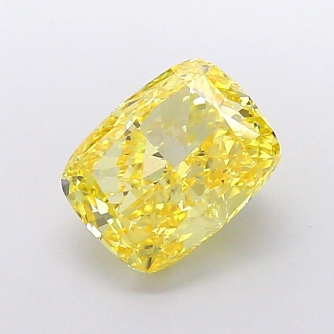 Loose Diamond - CUSHION MODIFIED 3.02ct Fancy Vivid Yellow VS1: Loose Diamond - CUSHION MODIFIED 3.02ct Fancy Vivid Yellow VS1 Source: This is a real non-mined Diamond that has been grown in a lab Shape: CUSHION MODIFIED Carats: 3.02 Color: Fancy Vivid Yellow Cert