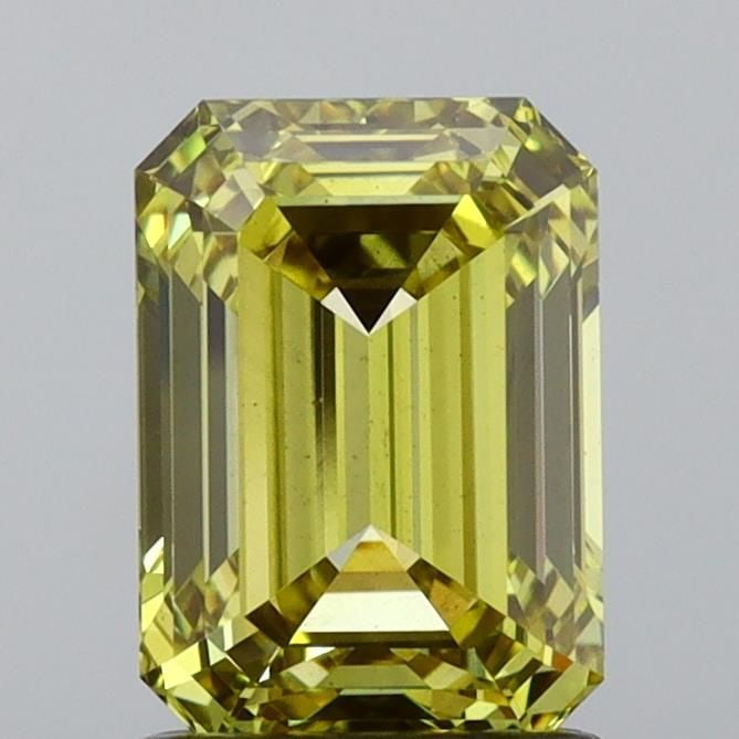 Loose Diamond - EMERALD 1.73ct Fancy Intense Yellow VS1: Loose Diamond - EMERALD 1.73ct Fancy Intense Yellow VS1 Source: This is a real non-mined Diamond that has been grown in a lab Shape: EMERALD Carats: 1.73 Color: Fancy Intense Yellow Certification: IGI