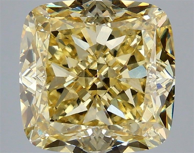 Loose Diamond - CUSHION MODIFIED 5.06ct Fancy Intense Yellow VS1: Loose Diamond - CUSHION MODIFIED 5.06ct Fancy Intense Yellow VS1 Source: This is a real non-mined Diamond that has been grown in a lab Shape: CUSHION MODIFIED Carats: 5.06 Color: Fancy Intense Yellow 