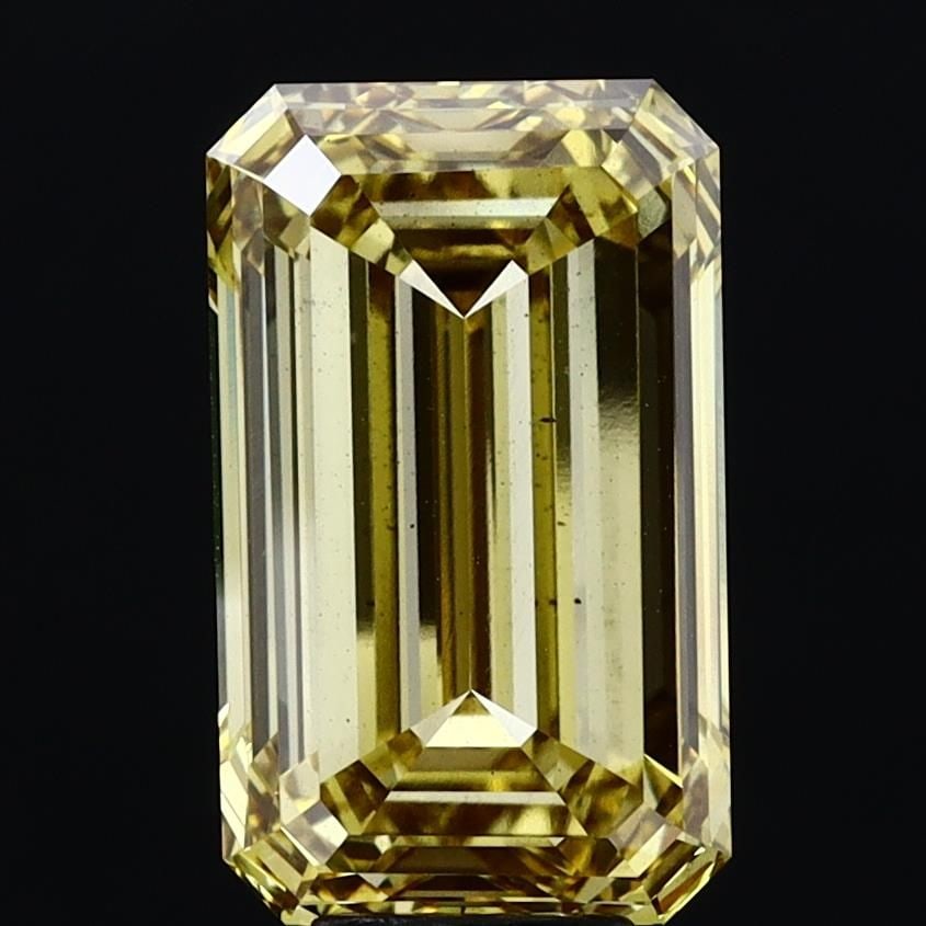 Loose Diamond - EMERALD 10.18ct Fancy Vivid Yellow VS2: Loose Diamond - EMERALD 10.18ct Fancy Vivid Yellow VS2 Source: This is a real non-mined Diamond that has been grown in a lab Shape: EMERALD Carats: 10.18 Color: Fancy Vivid Yellow Certification: IGI V