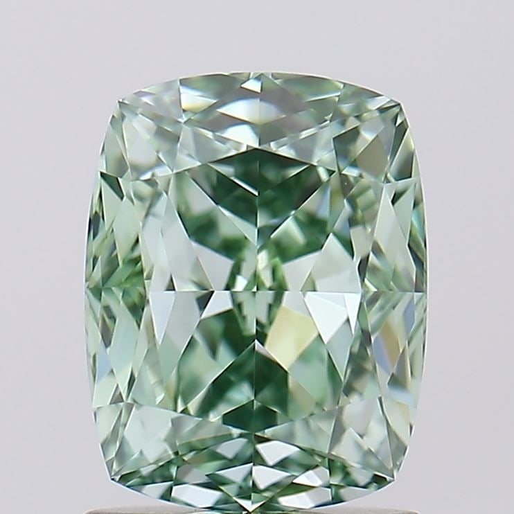 Loose Diamond - CUSHION MODIFIED 1.76ct Fancy Vivid Green VVS1: Loose Diamond - CUSHION MODIFIED 1.76ct Fancy Vivid Green VVS1 Source: This is a real non-mined Diamond that has been grown in a lab Shape: CUSHION MODIFIED Carats: 1.76 Color: Fancy Vivid Green Certi
