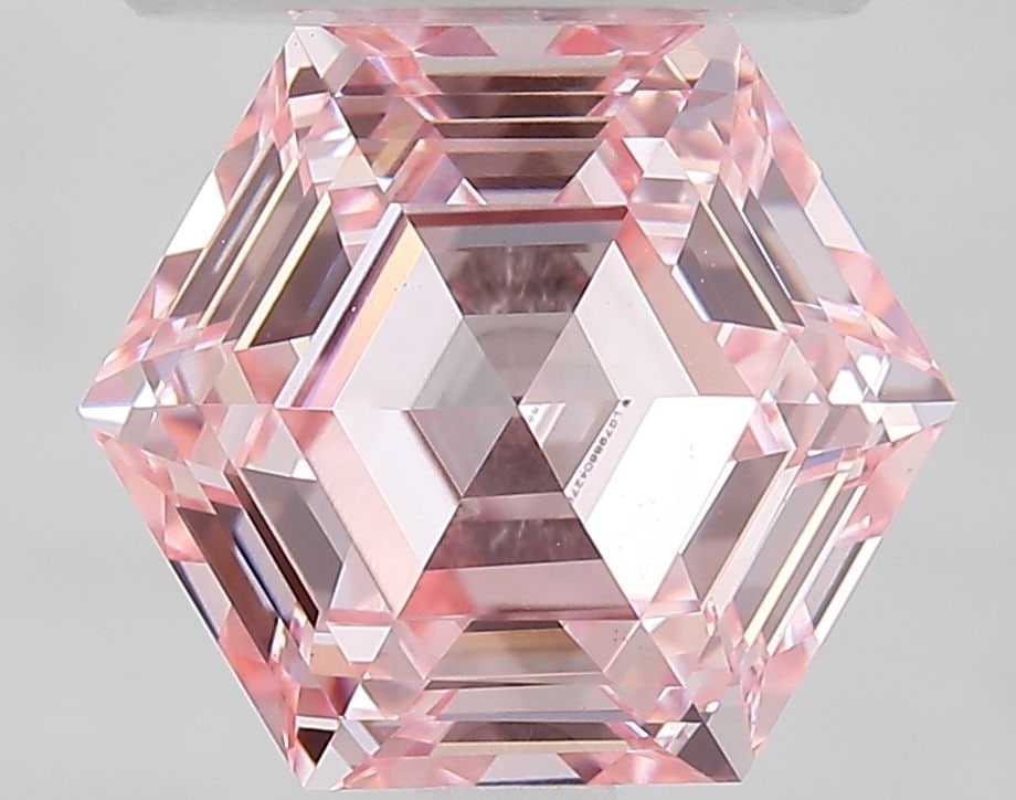 Loose Diamond - HEXAGONAL 2.42ct Fancy Intense Pink VS1: Loose Diamond - HEXAGONAL 2.42ct Fancy Intense Pink VS1 Source: This is a real non-mined Diamond that has been grown in a lab Shape: HEXAGONAL Carats: 2.42 Color: Fancy Intense Pink Certification: IGI