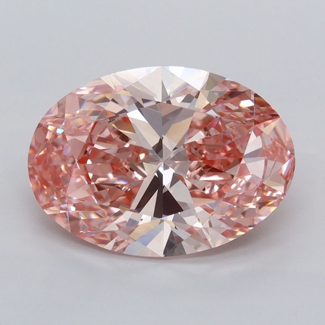 Loose Diamond - OVAL 3.03ct Fancy Vivid Pink VS1: Loose Diamond - OVAL 3.03ct Fancy Vivid Pink VS1 Source: This is a real non-mined Diamond that has been grown in a lab Shape: OVAL Carats: 3.03 Color: Fancy Vivid Pink Certification: IGI Video: