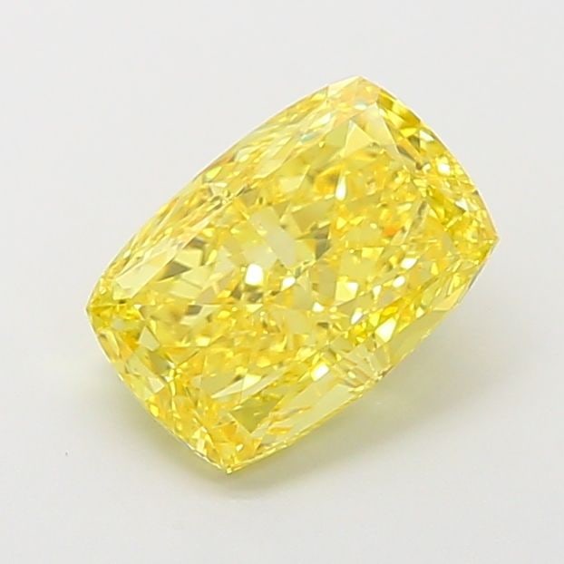 Loose Diamond - CUSHION MODIFIED 2.22ct Fancy Vivid Yellow VVS2: Loose Diamond - CUSHION MODIFIED 2.22ct Fancy Vivid Yellow VVS2 Source: This is a real non-mined Diamond that has been grown in a lab Shape: CUSHION MODIFIED Carats: 2.22 Color: Fancy Vivid Yellow Cer