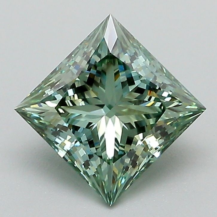 Loose Diamond - PRINCESS 1.57ct Fancy Vivid Green VS2: Loose Diamond - PRINCESS 1.57ct Fancy Vivid Green VS2 Source: This is a real non-mined Diamond that has been grown in a lab Shape: PRINCESS Carats: 1.57 Color: Fancy Vivid Green Certification: IGI Vid