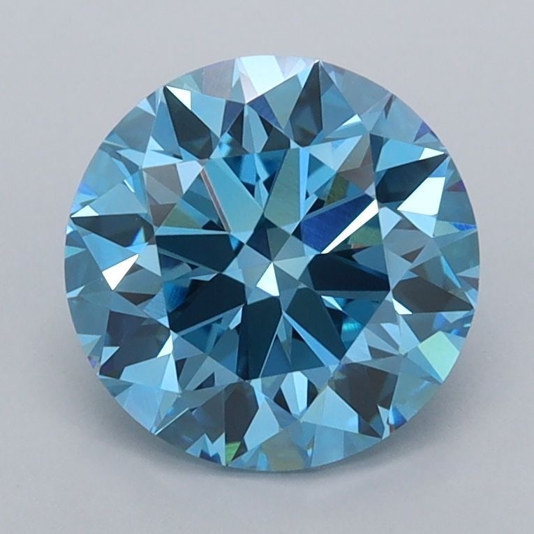 Ideal Loose Diamond - ROUND 2.03ct Fancy Vivid Blue VVS2: Ideal Loose Diamond - ROUND 2.03ct Fancy Vivid Blue VVS2 Source: This is a real non-mined Diamond that has been grown in a lab Shape: ROUND Carats: 2.03 Color: Fancy Vivid Blue Certification: IGI Vide