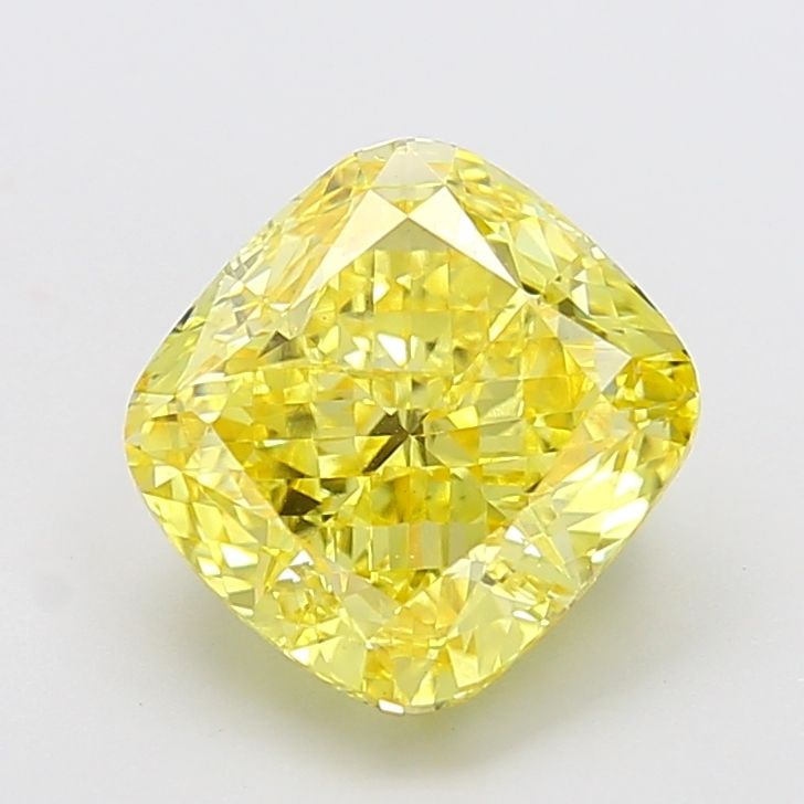 Loose Diamond - CUSHION MODIFIED 5.07ct Fancy Vivid Yellow VS1: Loose Diamond - CUSHION MODIFIED 5.07ct Fancy Vivid Yellow VS1 Source: This is a real non-mined Diamond that has been grown in a lab Shape: CUSHION MODIFIED Carats: 5.07 Color: Fancy Vivid Yellow Cert
