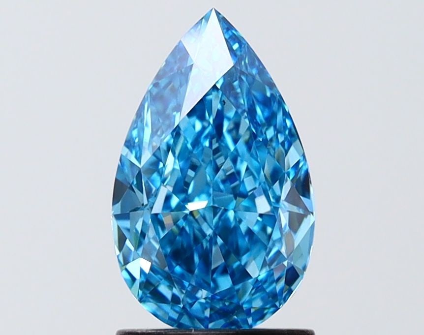 Loose Diamond - PEAR 1.53ct Fancy Vivid Blue VS1: Loose Diamond - PEAR 1.53ct Fancy Vivid Blue VS1 Source: This is a real non-mined Diamond that has been grown in a lab Shape: PEAR Carats: 1.53 Color: Fancy Vivid Blue Certification: IGI Video: